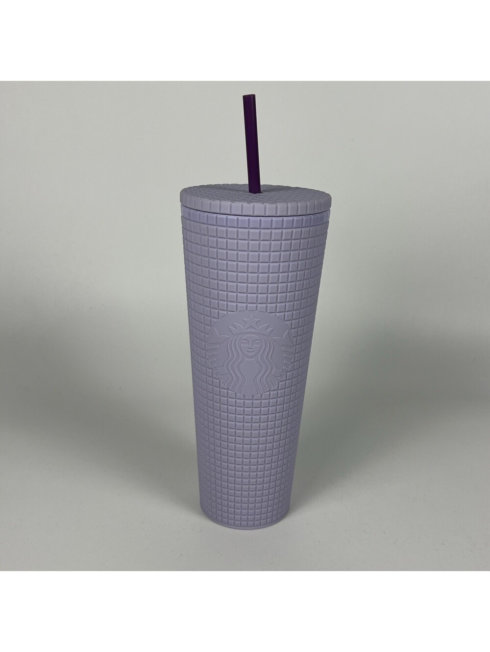 Starbucks 2021 Matte Lilac Lavender Grid Studded 24 oz Tumbler Soft Touch